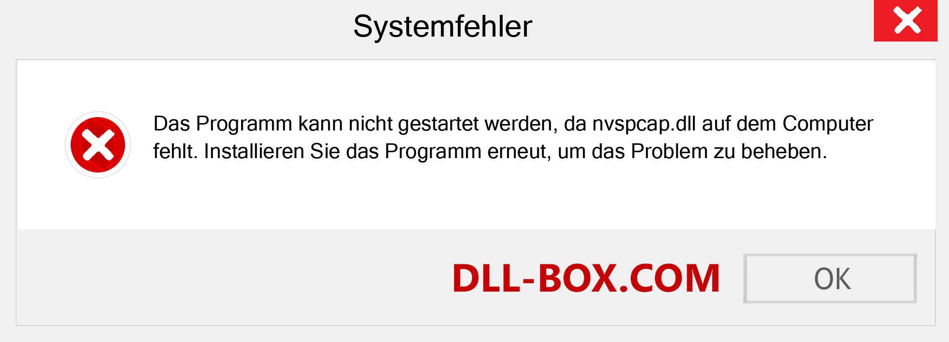 nvspcap.dll-Datei fehlt?. Download für Windows 7, 8, 10 - Fix nvspcap dll Missing Error unter Windows, Fotos, Bildern