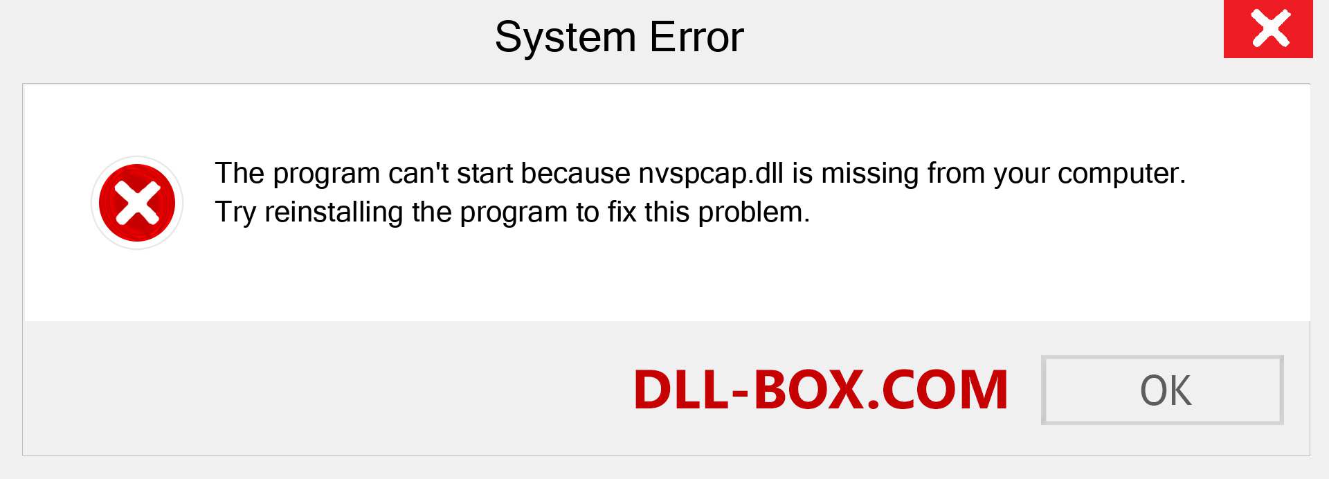  nvspcap.dll file is missing?. Download for Windows 7, 8, 10 - Fix  nvspcap dll Missing Error on Windows, photos, images